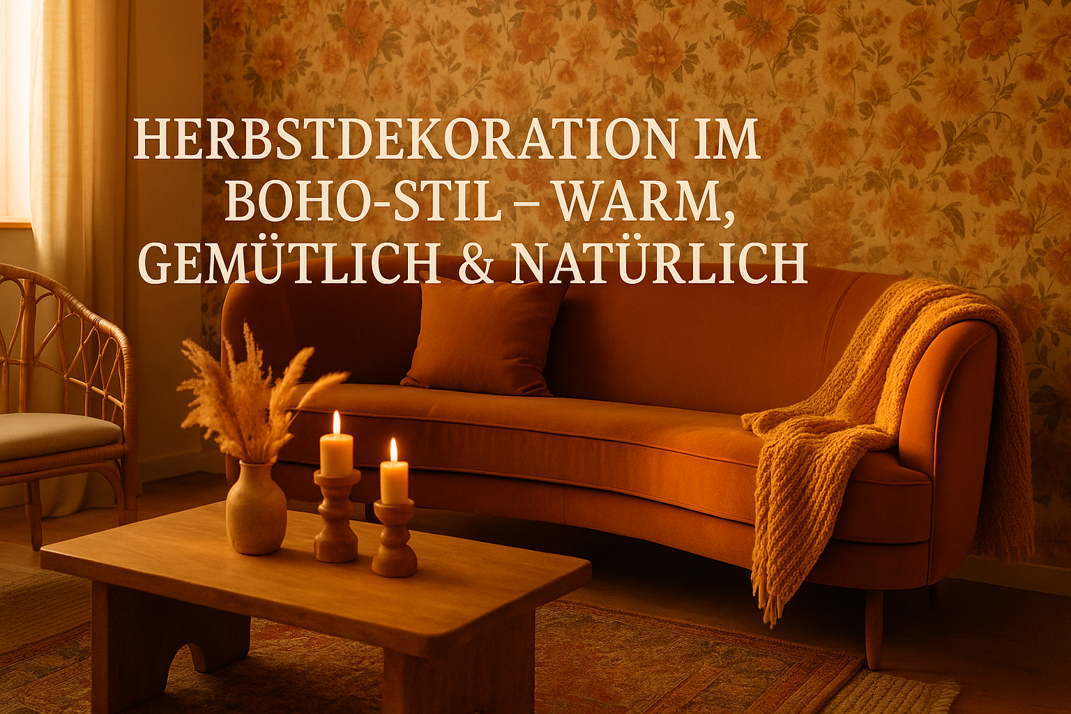 Herbstdekoration im Boho-Stil: Gemütliche Wohnzimmerideen mit Vintage-Flair und Tapeten-Tipps