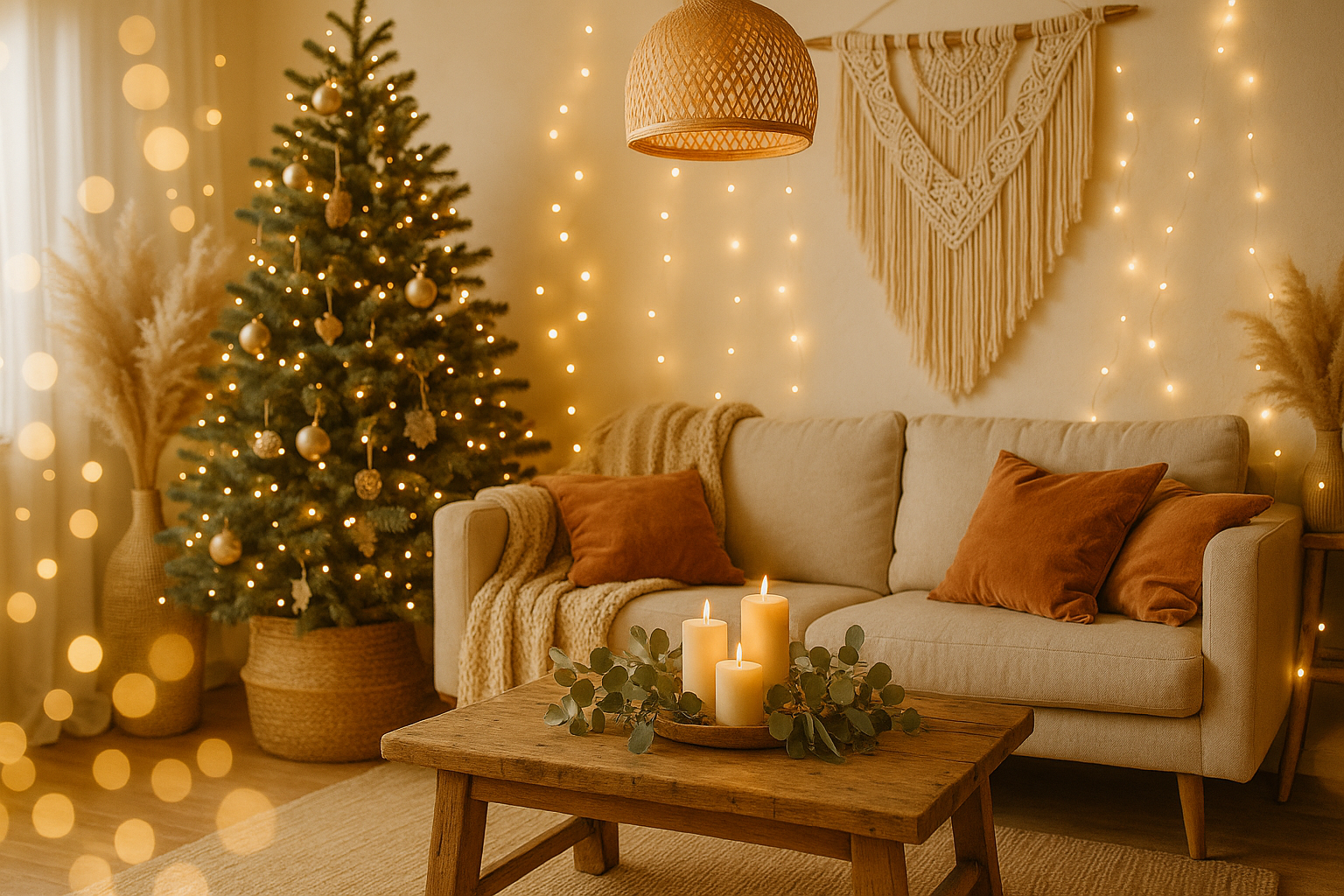 Festliche Wohnzimmer- & Schlafzimmerideen im Boho-Stil