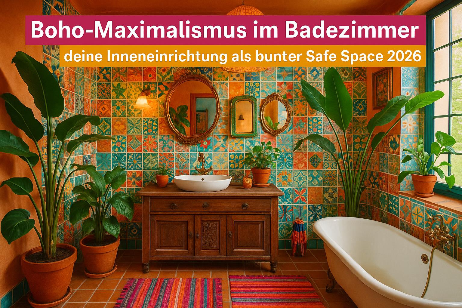 Boho-Maximalismus im Badezimmer – deine Inneneinrichtung als bunter Safe Space 2026